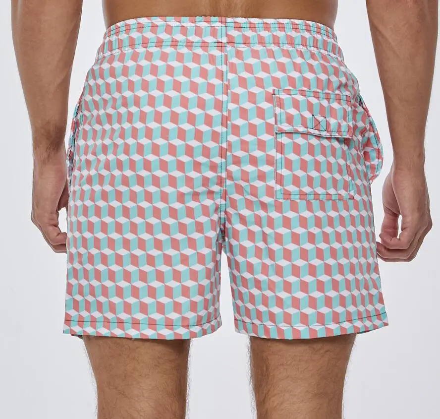 Swimwear Swimsuit Custom Pocket Quick Dry Breathable Men Male Sportswear Print Swim board shorts for Men Beach