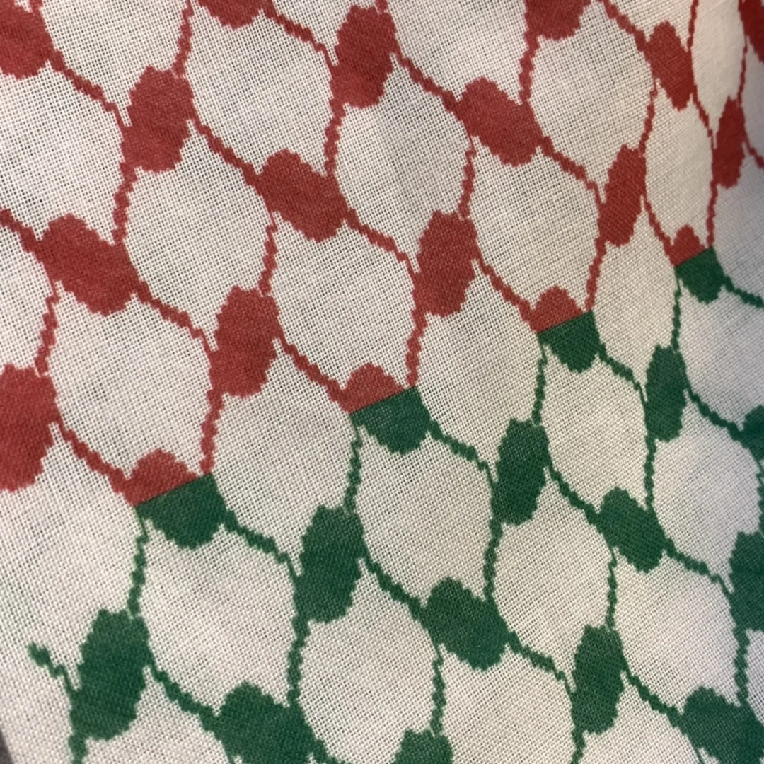 Red Green New Unisex Palestinian Kufiya Flag Scarves 53inch Square Arafat Hatta 100% Cotton Shemagh Keffiyeh Arab Scarf