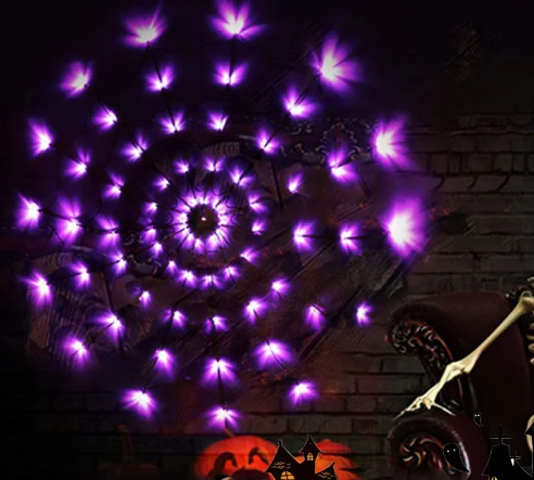 Halloween Spider Web Lights for Spooky Indoor Atmosphere Creation