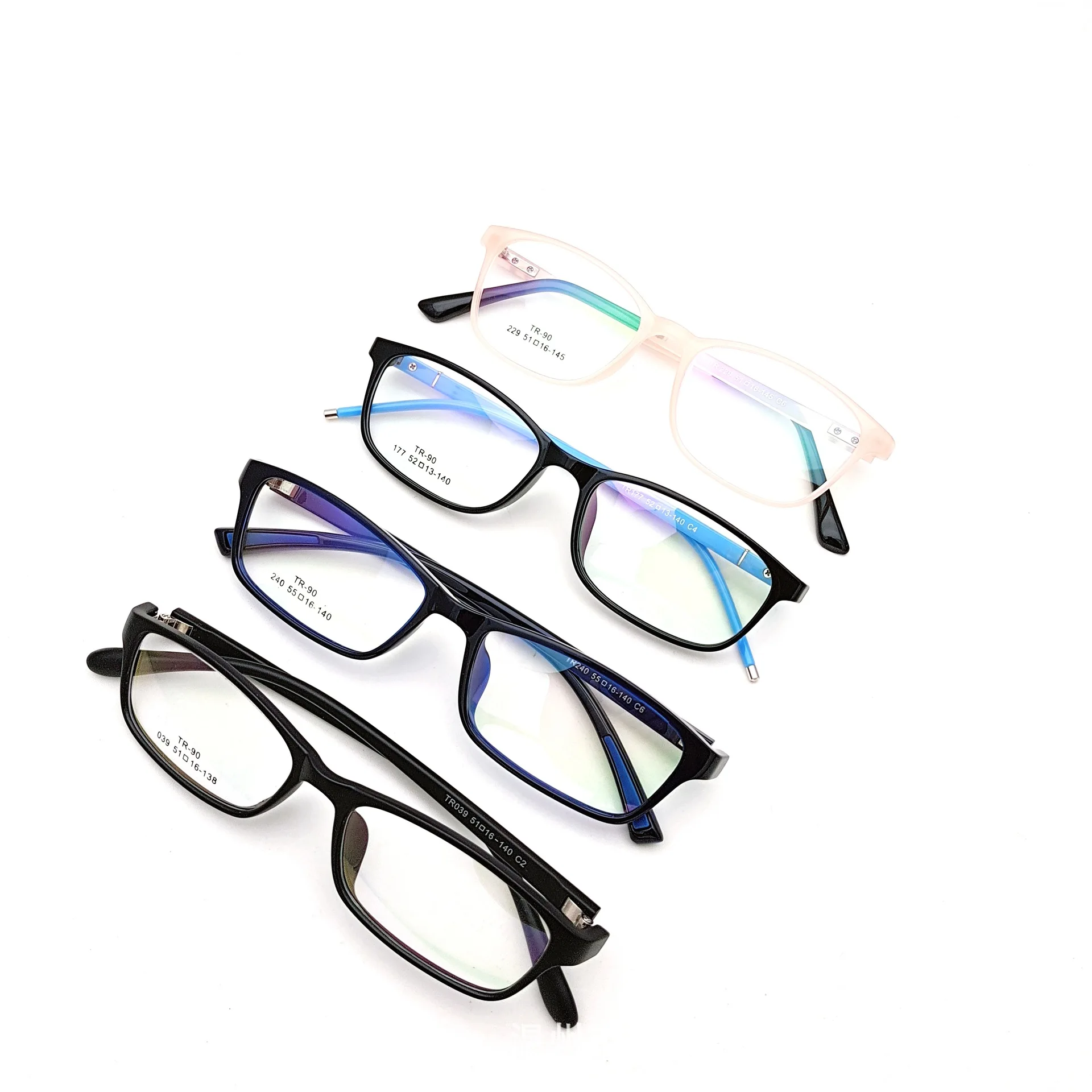 High Quality TR90 Unisex Ultralight and Stock Clearance Fashion Eyeglasses Frames for Male and Female Women TR90 Glasses Random