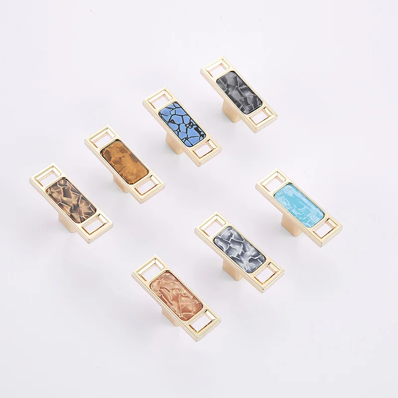 Zinc Cabinet Big Brass Knob Kitchen Door Marble Handle,Natural Marble With Solid Brass Furniture Handle