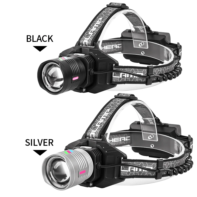 LED Headlamp Rechargeable Head Lamp 30w led Super Bright High Lumen 5 Modes Zoomable Waterproof Headlight for Camping Biking