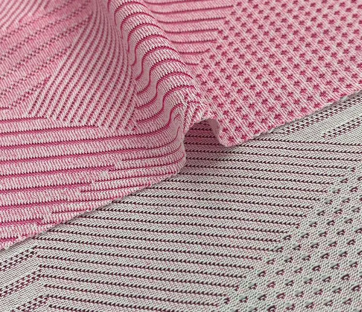 Polyester mesh triangle mesh breathable jacquard knitted fabric Under Armour Quick drying T-shirt cationic fabric