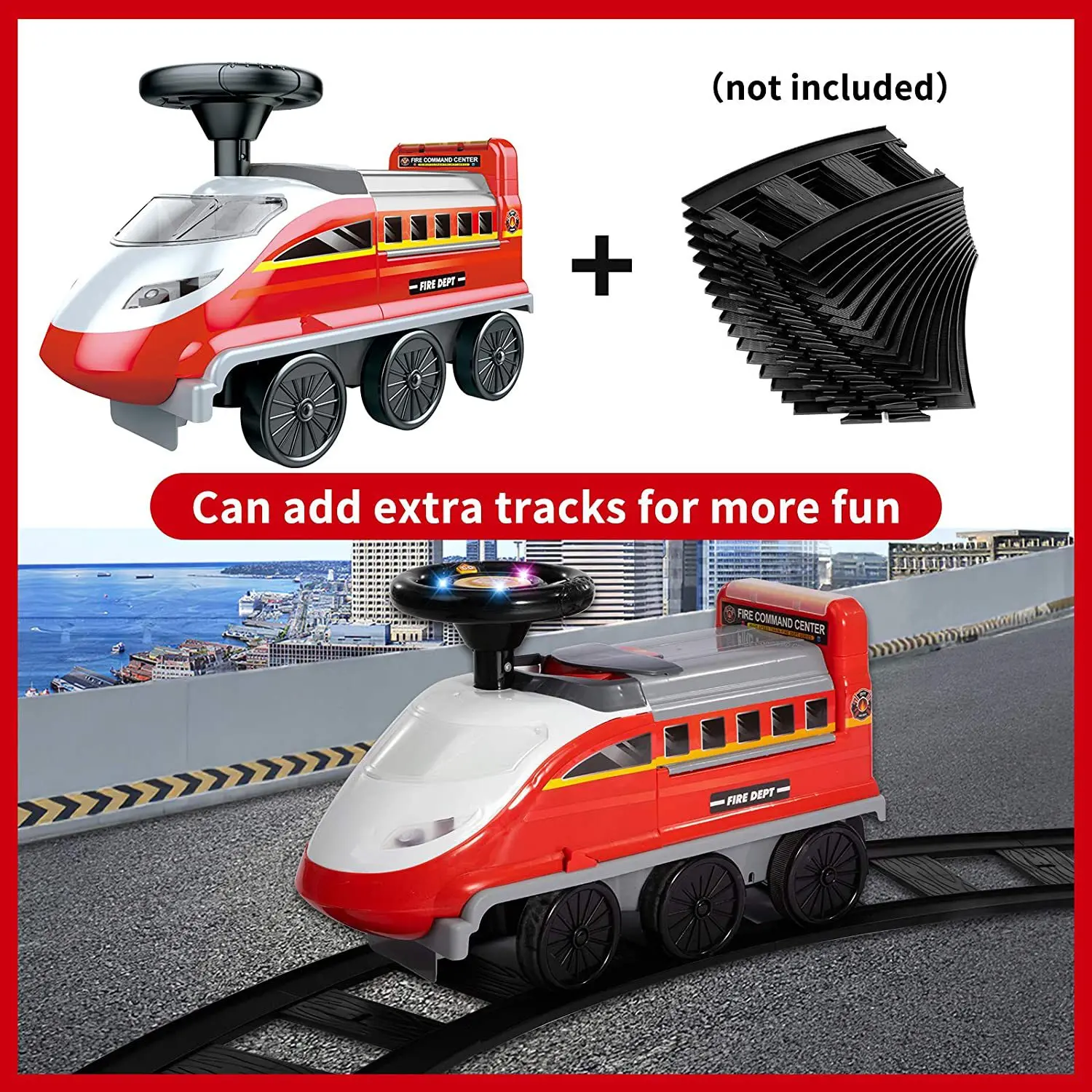 Hot Sale 2 In 1 Sliding Car Toy Children Fire Truck Ride On Car Toys Race Track Toy Sets