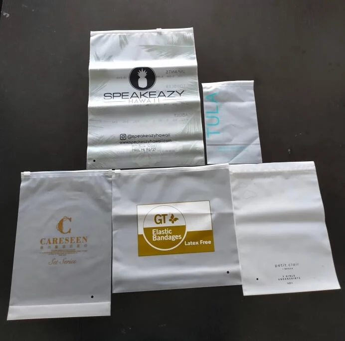 Custom CPE matte slider zip lock  packing clothing bag with logo