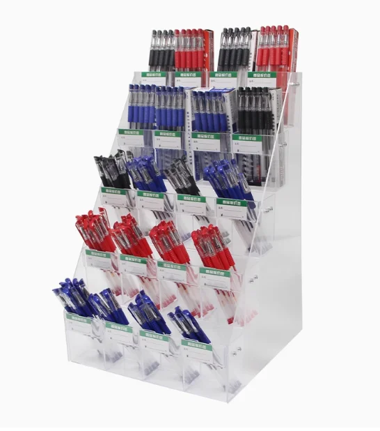Stationery Store Clear Pen Holder Pen Marker Holder Gift Store Acrylic Open Pencil Book Display Stand