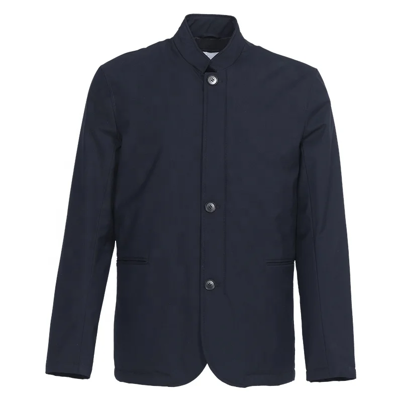 Повседневное пальто на пуговицах с воротником-стойкой; Сезон весна-осень; С длинными рукавами; Плотное Мужское пальто; Верхняя рубашка для мужчин