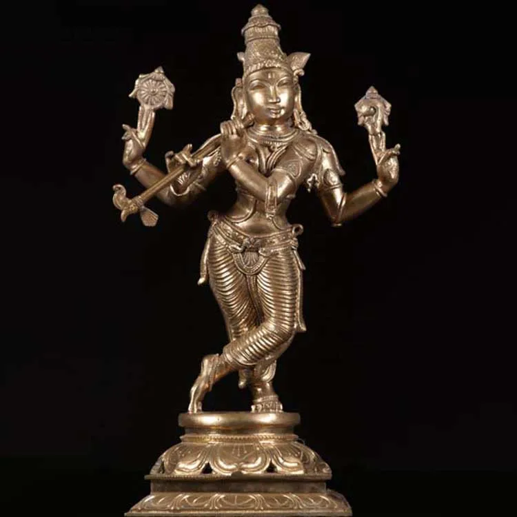 Hot Sale Metal Bronze Brass Hindu God Venugopal Statue Playing The Flute Statue Sculpture Prices