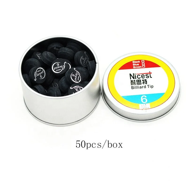 Hot Sale Multi Layer Leather 11 & 14 MM Pool Billiard  Cue Tips Box of 50 PCs