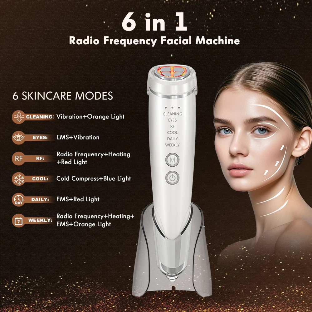 Electric Face Massager Multifunction Photon Skin Care Led Light Therapy RF Home Use Beauty Equipment Skin Tightening Machine