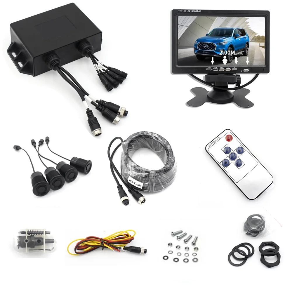 LCD displays include Wireless Parking Aid Sensor With Recording 4 Ways Truck Camera Systemy for Cart Parking Sensor Images
