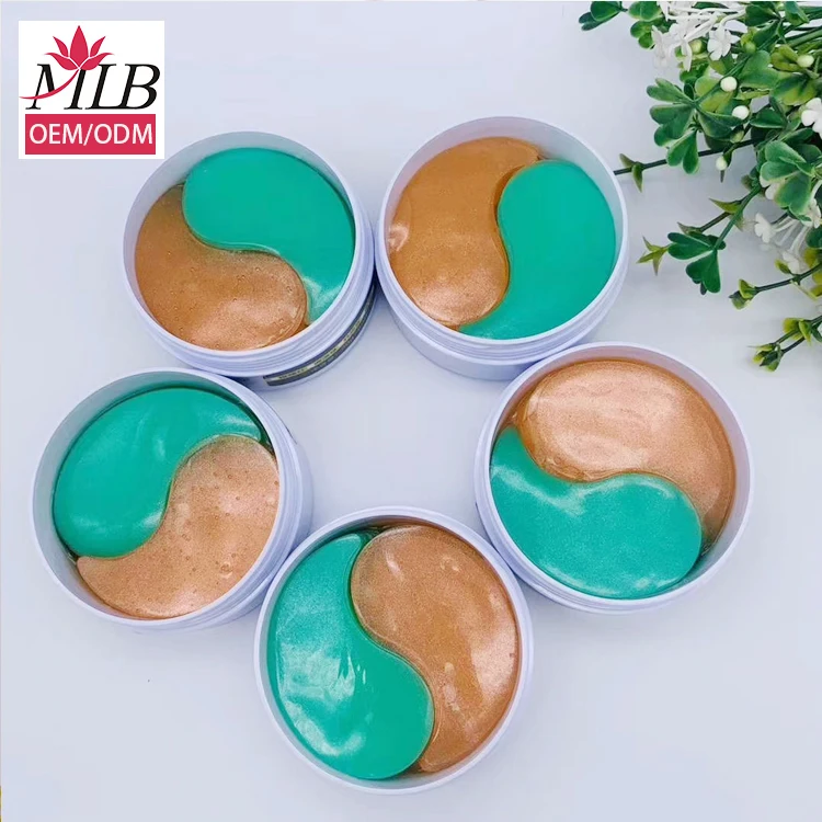 Hot selling anti wrinkle firming skin care tightening eye patches crystal collagen eye mask green patches for eyes and lips