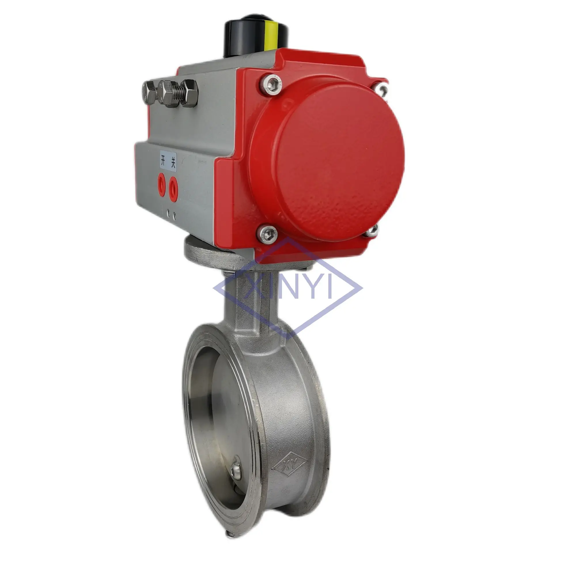 XYSBF50 SS304 высококислотные пневматические приводы из высокопрочного чугуна контрольный клапан-бабочка