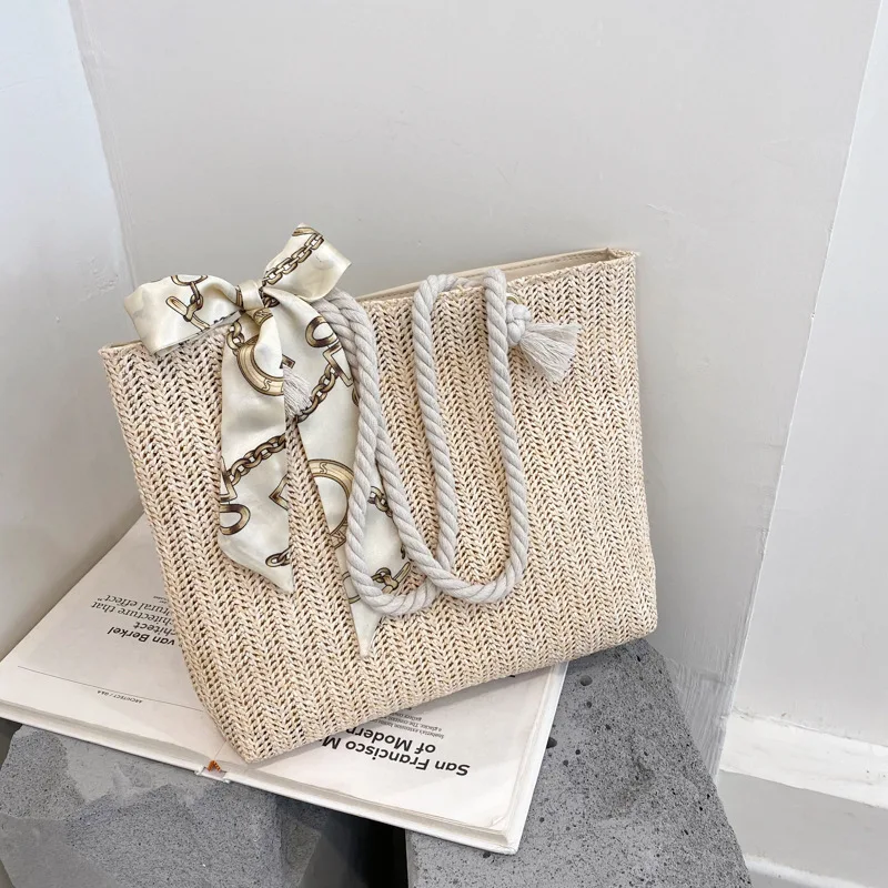 Spring summer seasons new arrivals straw shoulder hand bags women daily shopping single- shoulder bag