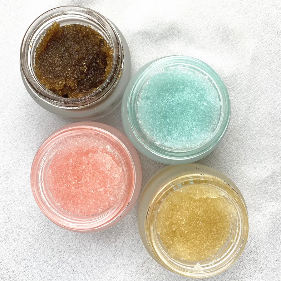 
Oem Odm Custom Logo 4 Flavors Natural Organic Vegan Crystal Exfoliator Moisturize Lip Scrub 