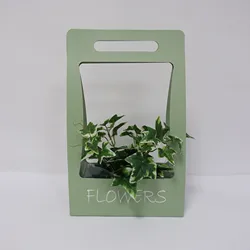 Fashion kraft paper flower carrier paper bag