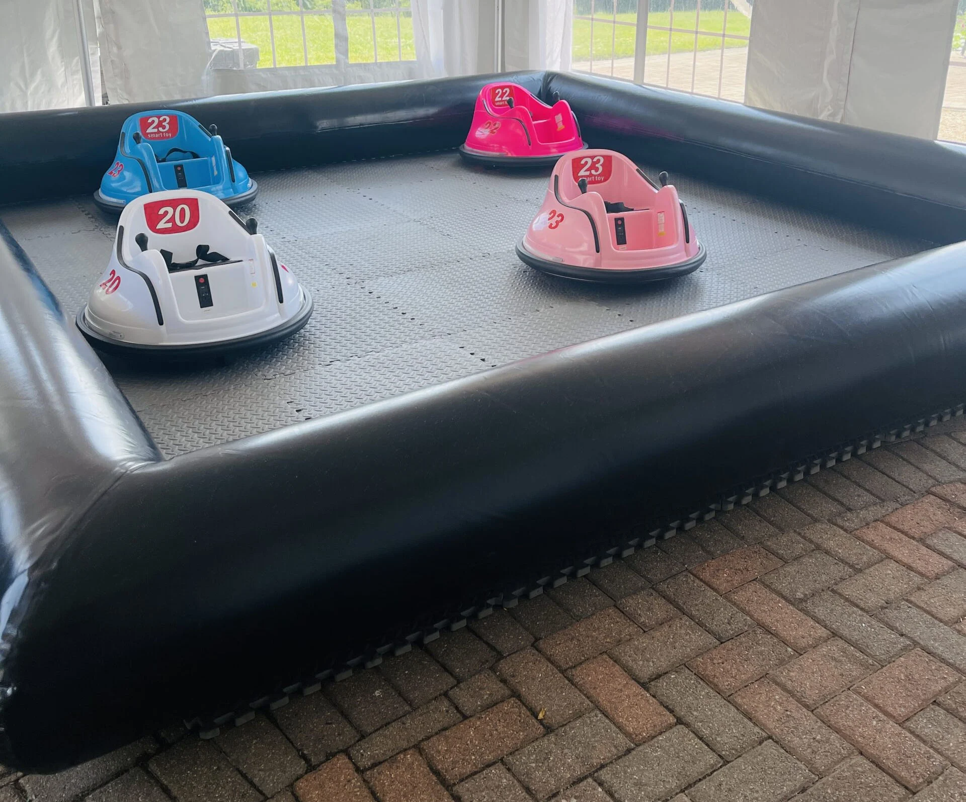 blow up bumper cars inflatable arena racing track with bottom perimeter race kids soft play inflatable bumper car