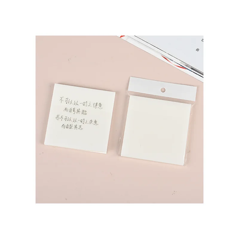 3x3 Inch PET Transparent Simple Custom Printed Sticky Notes N Times Pearly Index Note Paper Removable Stationery Use