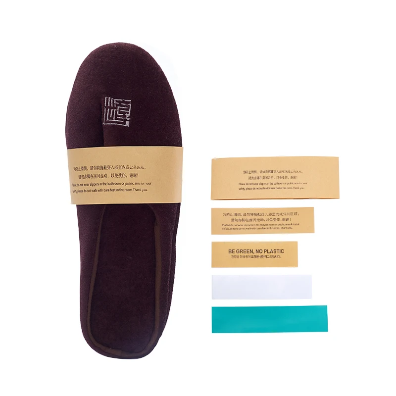 5 star hotel supplies jiangsu hotel amenities pleuche fabric slipper with high quality