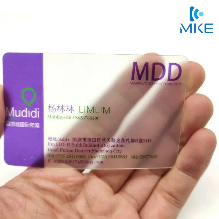 Gold stamping plastic pvc transparent cards