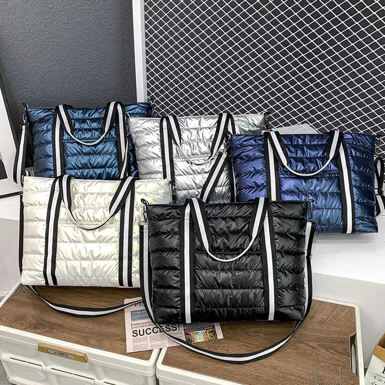 New Winter Space Bale Designer Handbag Woman Casual Bags Down Feather Padded Lady Shoulder Bag Bolsas Women Purse and Handbags