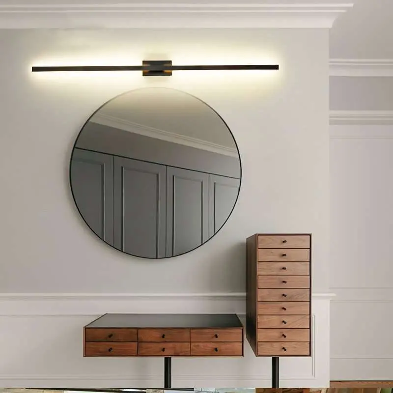 
High quality black mirror vanity light long bar led wall lamp 