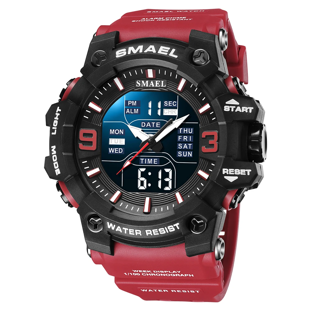 Sport Brand SMAEL 8049 Electronic Watch Digital Men Wristwatches White G Style Waterproof Swim Male Watch