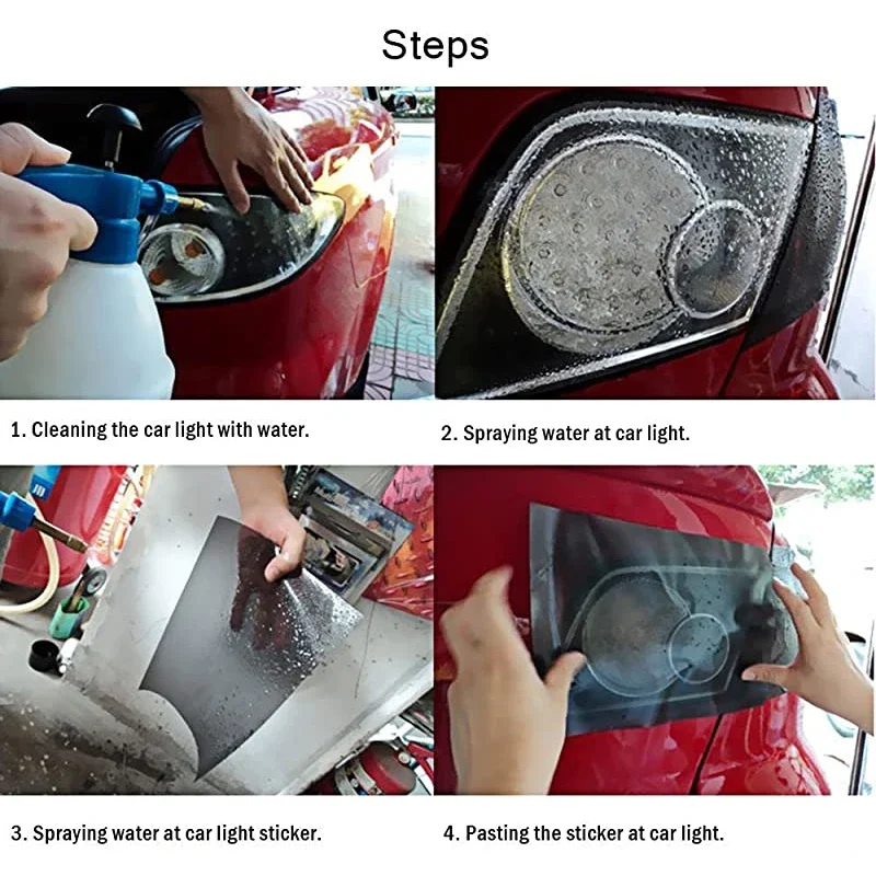 30x900cm Car Light Headlight Taillight Tint Vinyl Film Sticker Sheet Fog Light Rear Lamp Matt Smoke Film