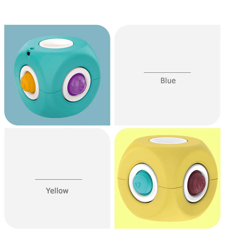Trending Hot Products Stress Reliever Sensory Magic Cube Reversible Toys Kids Bubbles Pop Spinner Flying Fidget Toys