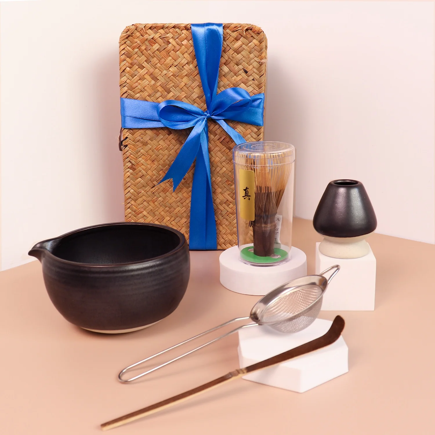 Tiitee Japanese Traditional Matcha Tea Set Ceremony Accessory Chasen Scoop Chashaku Tea Kit Bamboo Whisk Set Matcha Bowl Set