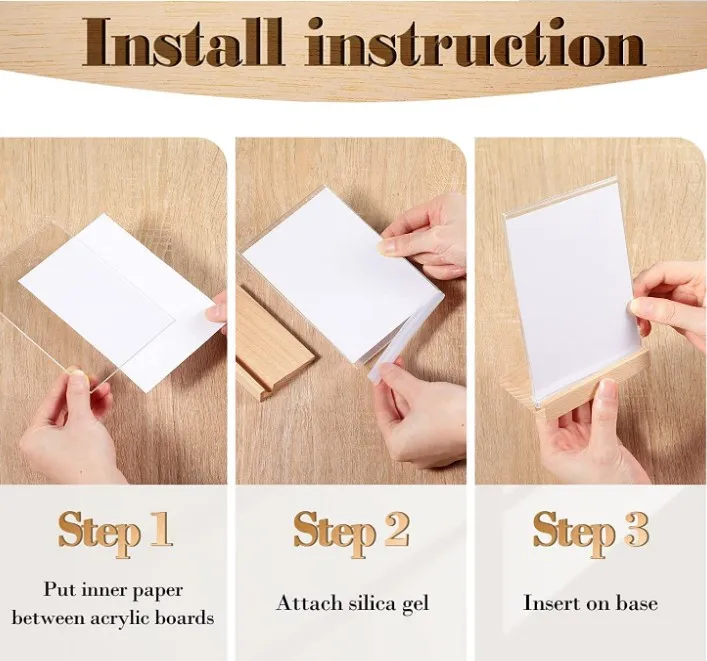 Custom Wood Base Table Menu Display Stand For Restaurant