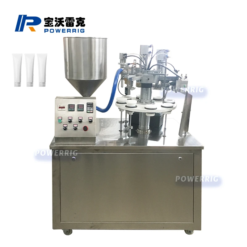 semi automatic hair dye paste fluid lotion cream plastic Tube Filling Sealing Machine