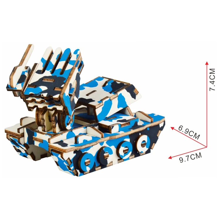 Factory Wholesale Customized 3d Wooden Simple Wooden A4 3D wood panzer puzzle  for adult