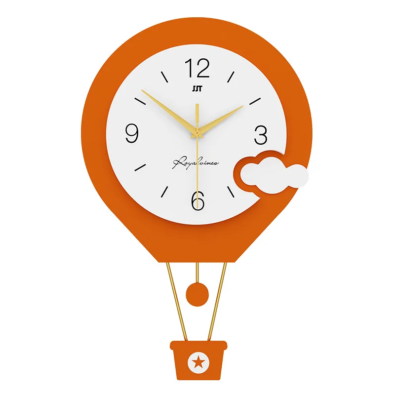 Creative new design Large metal modern minimalist wall clock mechanism for kids bedroom decor hot-balloon