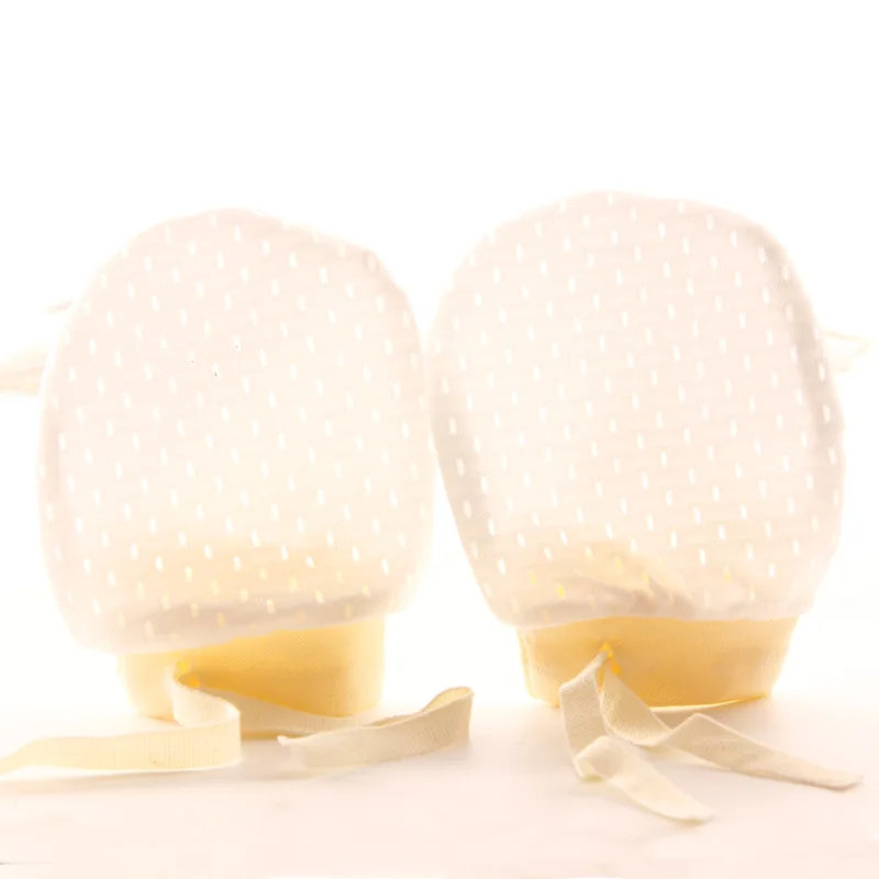 Дышащие Детские хлопковые перчатки варежки без царапин для новорожденных