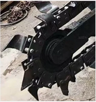 Multifunctional mini chain trencher chain trenching ditcher PTO hydraulic farm chain trencher digger for tractor