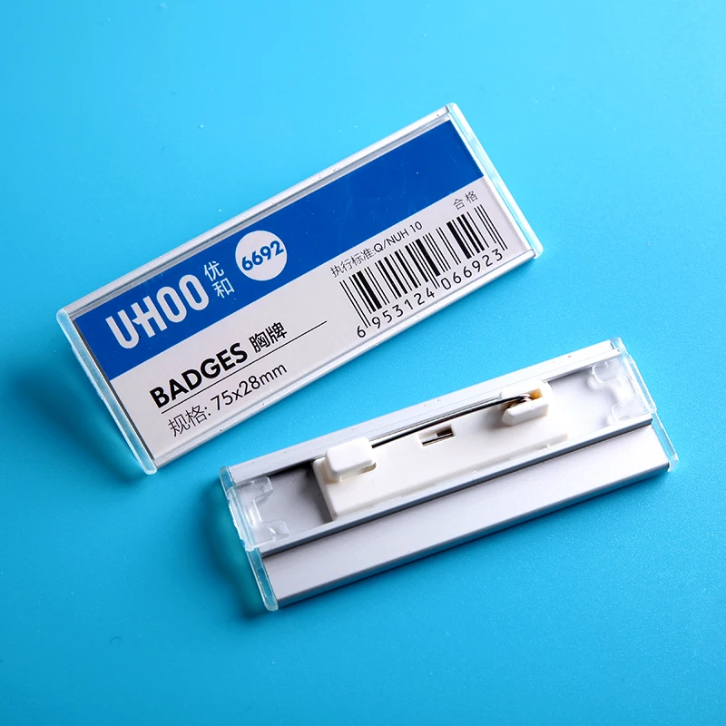Name Badge Tag Acrylic Name Tag Holder Custom  Employee Name Tag With Pin Business Gifts