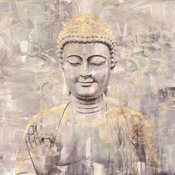 Frame Hand Face Art Portrait Modern Abstract Buddha Handmade Wall Decorative Artwork 3d Oil Painting On Canvas