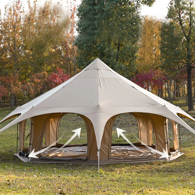 Hot Sell OEM Large Luxury Family Camping Mongolian Tent Indian Waterproof Tent Glamping Bell Yurt Tent