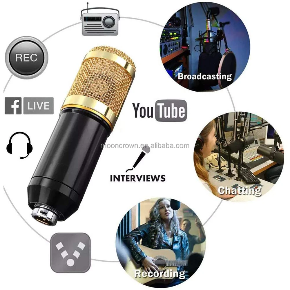 bm800 microphone Set USB V8 Plus Sound Card External Professional bm 800 studio recording micfone condenser mic for karaoke