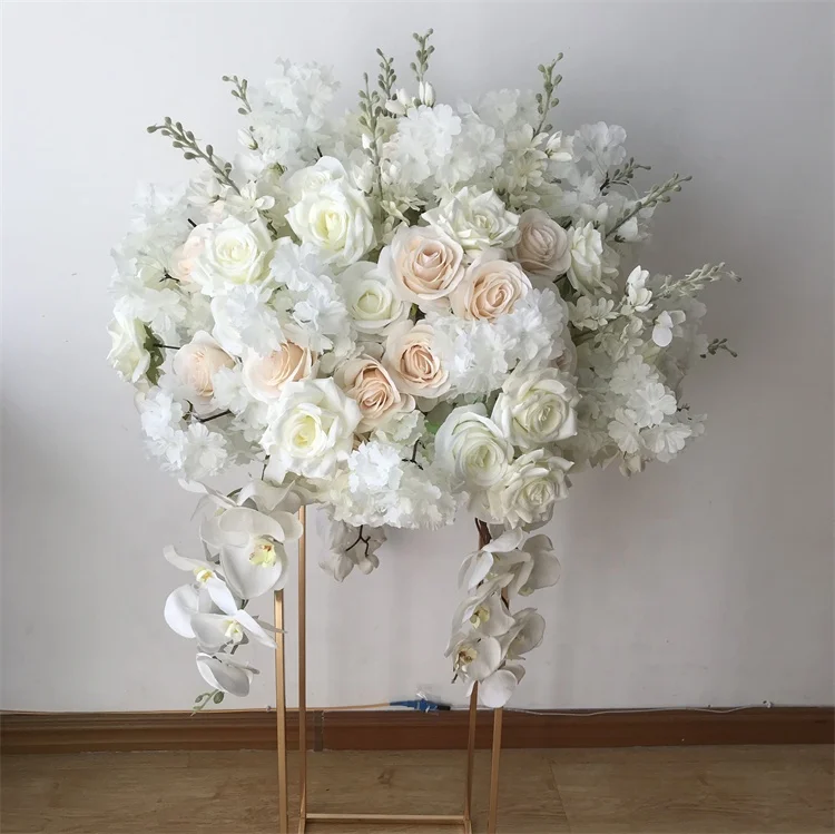YR 2101 Rose  Floral Artificial Flower Ball For Wedding Decoration,Cherry Blossom Flower Centerpieces For Wedding Table