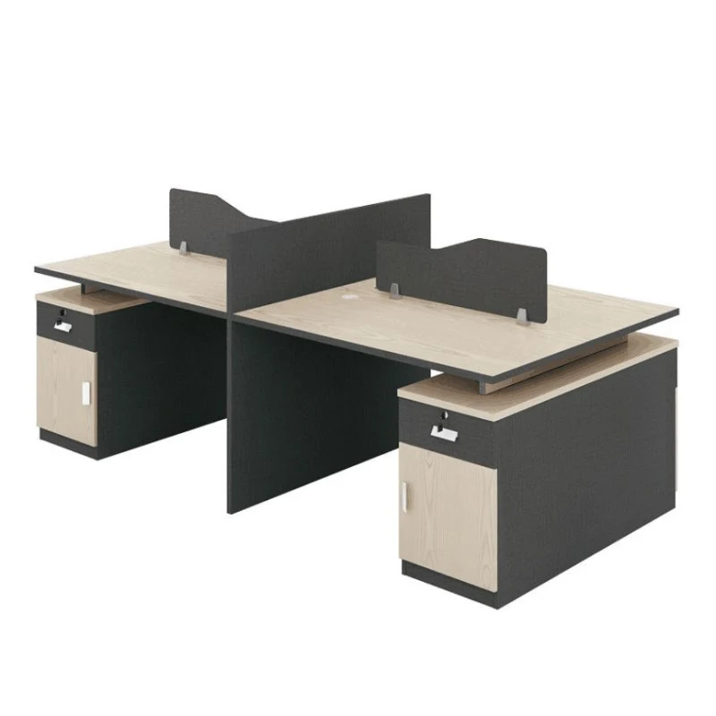 Simple Plate Type Single Double Person Workstation Desk Computer Desk Staff Four Person Desk And Chair Combination