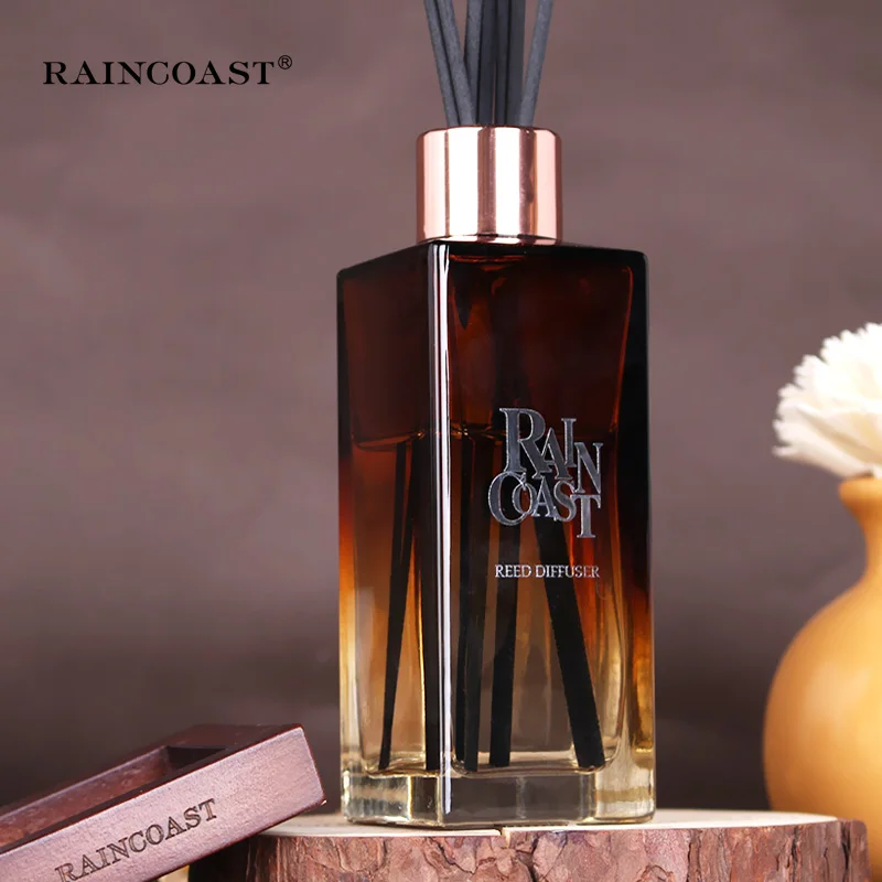 RAINCOAST New Arrival Amber Tinted Glass Diffuser Bottle Home Fragrance Reed Diffuser