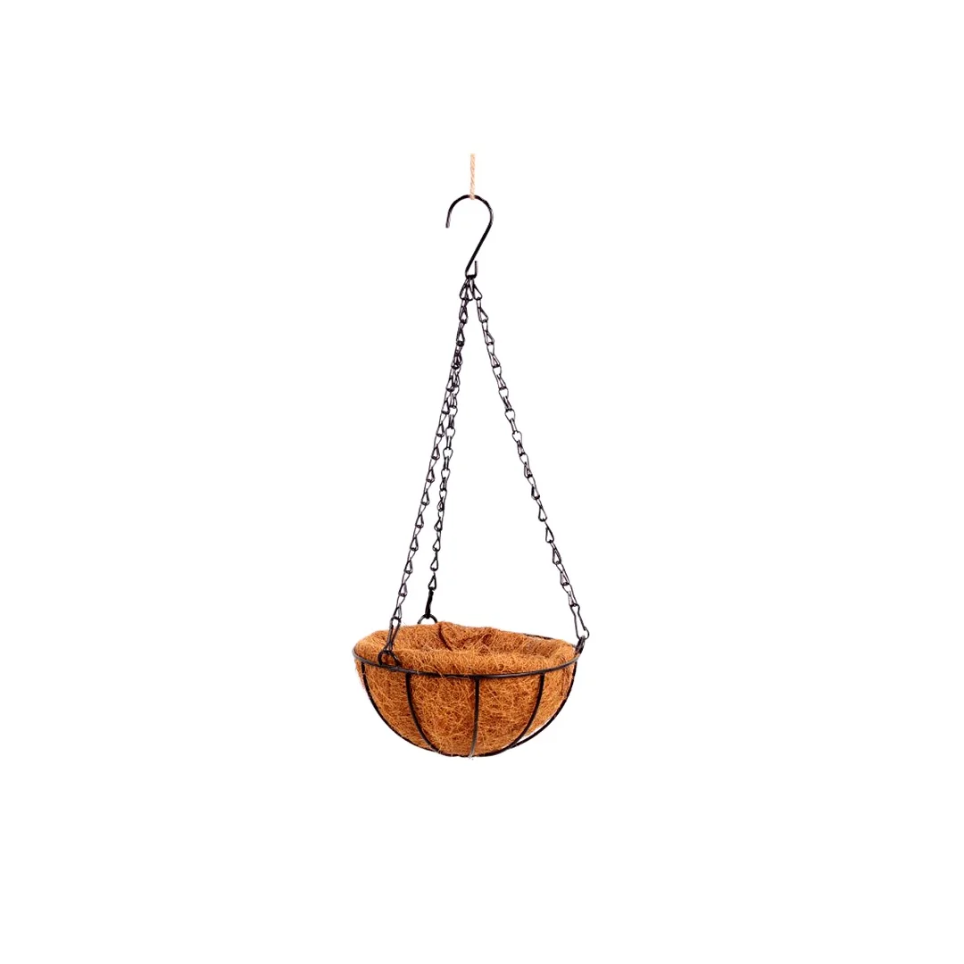 
Hanging Coconut Half Round Flower Pot Flower Basket Home Garden Decor Iron Flower Green Plants Cont for wedding home decoration 