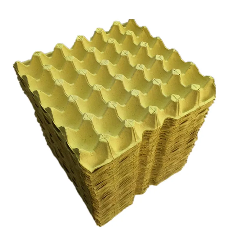Pulp egg tray source manufacturers supermarket for high-quality yellow 30 egg paper tray  Moisture-proof egg tray wholesale