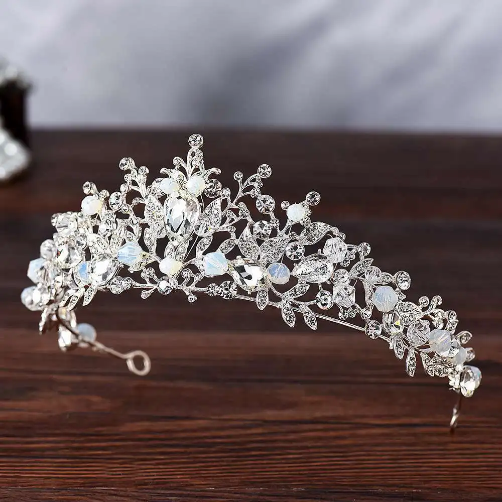 Wedding Tiara for Bride Fairytale Princess Crown for Women Girls Bridal Pageant Tiara Headband Rhinestone Prom Party Hats