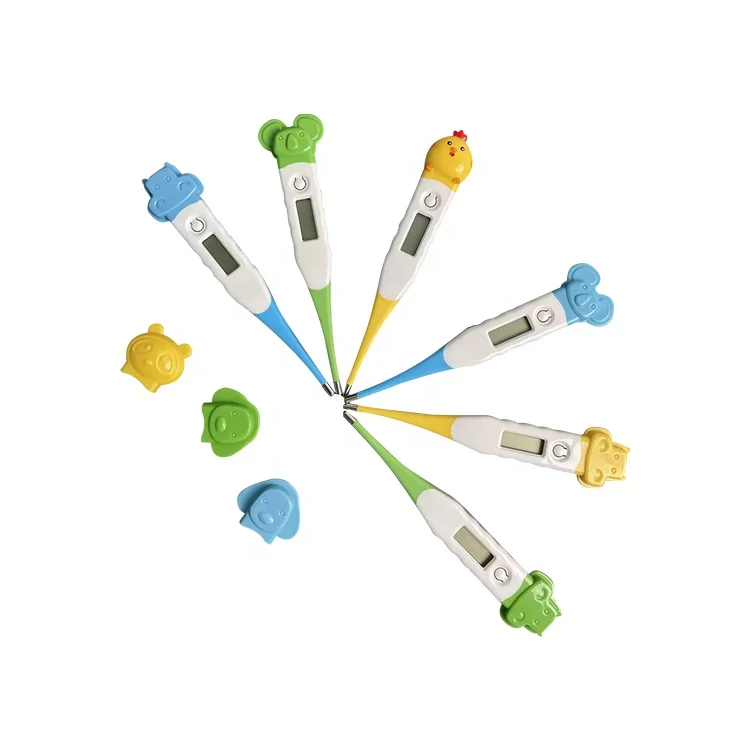 Custom Cartoon Animal Temperature oral/armpit/rectal Flexible Electronic Label Digital Thermometer
