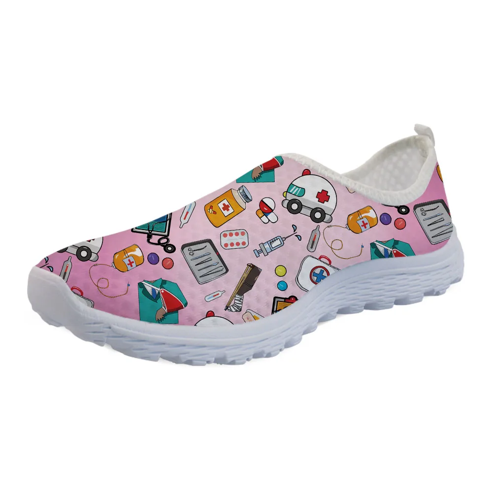 
Cute Cartoon Nurse Pattern Women Slip On Walking Shoes Casual Summer Beach Sneakers Factory Drop Shipping Leisure Shoes Woman 
