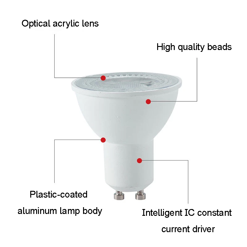 LED Bulb Dimmable 5W Wall Switch 3CCT Gu10 MR16 Ceiling Led Spotlights Downlight