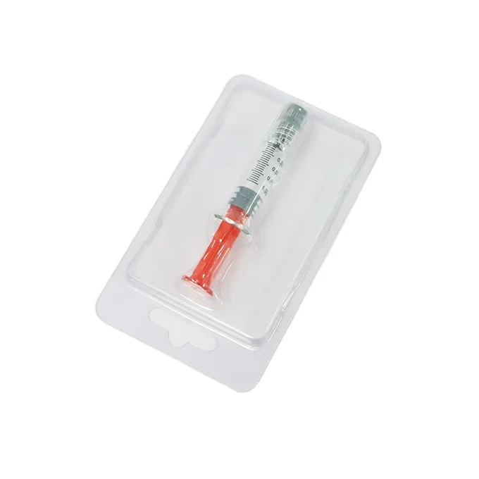 Wax Melt Clamshell Box Clear Blister Tray Packaging Empty Syringe Box 1ml Luer Lock Serum Sryinge Packaging